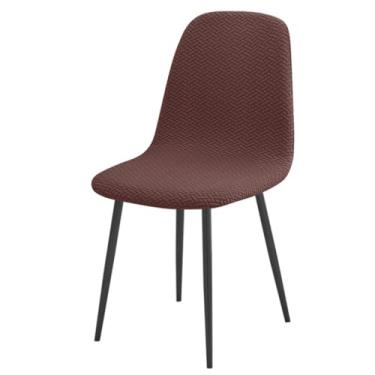 Imagem de Capa para cadeira em jacquard macio, 1/2/4/6 peças, elástica, com encosto baixo, para sala de jantar, maquiagem, para casa, hotel, bar (2 peças, capa para cadeira/A5)