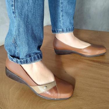 Imagem de Sapato Feminino Super Conforto Firezzi Scarpin 253022, Marrom, 36