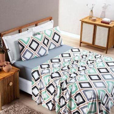 Imagem de Jogo de cama 100% algodao qualityi casal padrão 4 peças - NoBrand, Har