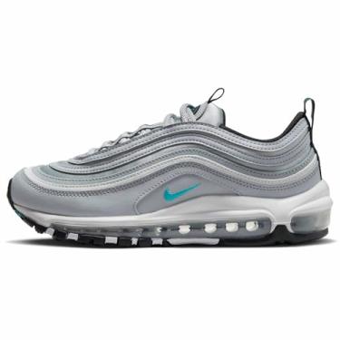 Imagem de Nike Tênis feminino Air Max 97 SE, Cinza lobo, nebulosa azul-petróleo, branco, preto, prata metálica, 35