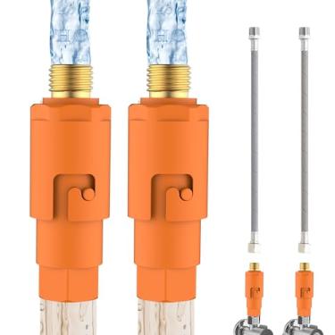Imagem de TIORIY Pacote com 2 Filtros de Água Sedimentada G 3/8(9/16") com Mangueira, Válvula de Ângulo de Conexão, Filtro de Água Em Linha Reutilizável de 35 Mícrons Sob A Pia com Tubo de Extensão de 12 Pol.,