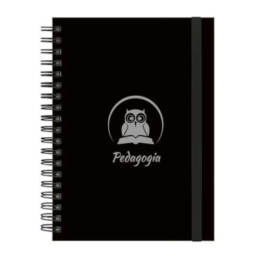 Imagem de Caderno Colegial Plus 12 Matérias Profissões Pedagogia (Preto e Prata)