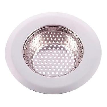 Imagem de Ralo Grande Para Pia Cozinha Com Borda Em Inox 11.5cm Fino Acabamento 