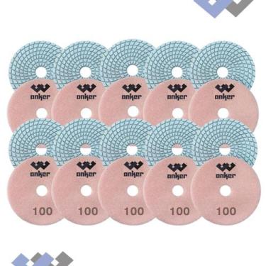 Imagem de 10 Lixa Diamantada 100 Polir Mármore Granito Porcelanato - Anker do Br