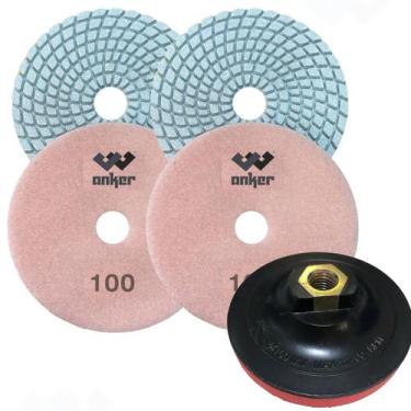Imagem de 2 Lixa 100 Diamantada Porcelanato Granito Suporte - Anker