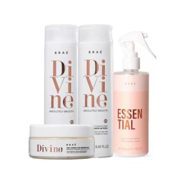 Imagem de Kit braé (4 itens) - divine shampoo 250ml + condicionador 250ml + másc