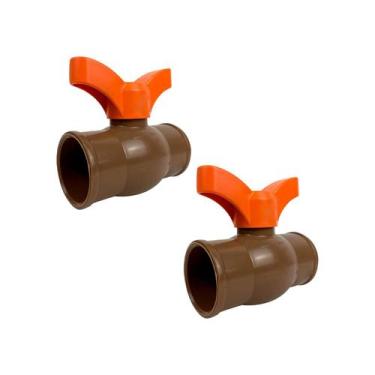 Imagem de 2X Registro De Esfera Soldável Pvc 75Mm (2.1/2) Marrom - Unifortte