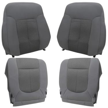 Imagem de Vigoraze Capas de assento de pano de substituição para parte inferior e superior para motorista e passageiro cinza #1S 2S ou 3S compatível com Ford F250 F350 F450 F550 XL XLT 2011 2012 2013 2014 2015