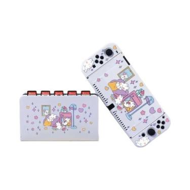 Imagem de Conjunto De Capas Protetoras Tema Coelho Fofo Para Switch OLED NS Com 