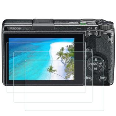 Imagem de PCTC Protetor de tela GR III para câmera digital Ricoh GR III, vidro temperado de dureza 9H de 0,3 mm, flim, anti-arranhões, impressões digitais, antibolhas, antiágua (pacote com 3)