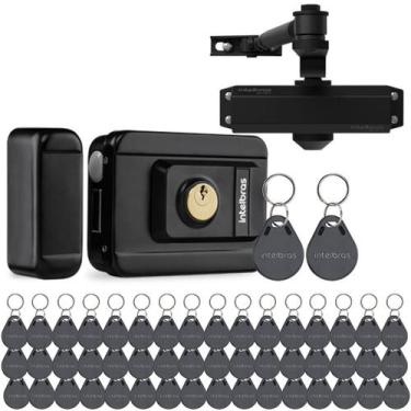 Imagem de Kit Fechadura Eletrônica FX 3000 MF com 50 Chaveiros RFID e Mola Aérea