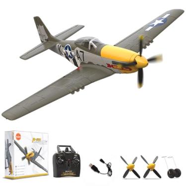 Imagem de LEAMBE Brushless 4 Channel RC Plane P51D Mustang 500mm Remote Control Airplane Fighter RTF with 6-Axis Gyro, 3 Modes & Aerobatics, 2.4GHz Radio Controlled Aircraft for Beginners & Adults