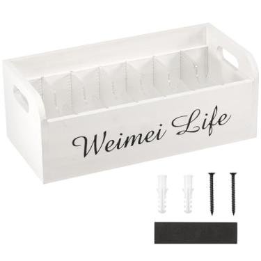 Imagem de Organizador de pacotes de temperos de madeira, versátil com 7 compartimentos, caixa organizadora de café com divisória destacável, organizador de despensa de madeira para pacotes de especiarias