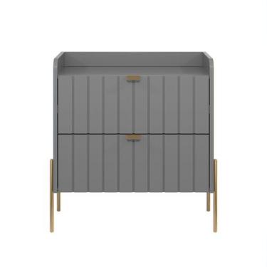 Imagem de Mesa De Cabeceira Madeira Mdf 60cm Pé Dourado Quarto Casal - Aprire Mó