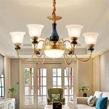 Imagem de Lâmpada Pendente Lustre LED Retro Cerâmica (C 3 Luzes) - Para Sala De Estar, Quarto, Estudo, Restaurante, Hotel, Café & Villa (M 6 luzes)