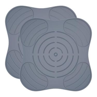 Imagem de Baoblaze 2x Tapete de silicone para secagem de pratos, escorredor de pratos, utensílios de cozinha, universal, fácil de limpar, resistente ao calor, Cinza