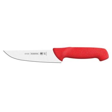 Imagem de Faca para carne 12" Lâmina Aço Inox Tramontina Cabo Vermelho