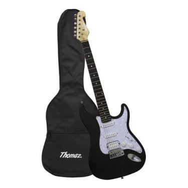 Imagem de Kit Guitarra Elétrica TEG 320 Preto com Capa Thomaz