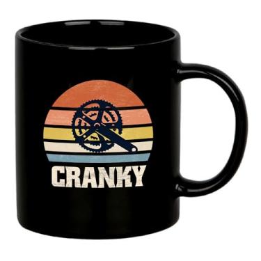 Imagem de Panvola Cranky Vintage Bicycle Cyclist Gifts Cycling Gifts For Men Bike Lovers For Dad Husband Boyfriend Brother Son From Wife Mom Girlfriend Sister Ceramic Mug (Preto, 325 ml)
