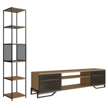 Imagem de Rack 180 Cm 2 PT Estante Prateleira Industrial 27X23 Mell Preto PP