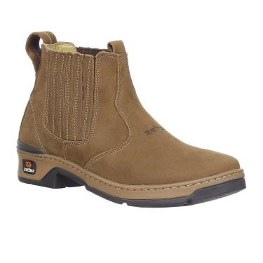 Imagem de Botina Unissex Marrom Básica Bico Redondo Zebu 31226