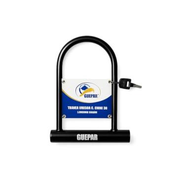 Imagem de CADEADO COM CHAVE bicicleta U-LOCK RIGIDA tranca anti furto moto proteção reforçado 19.5Cmx24.5Cm