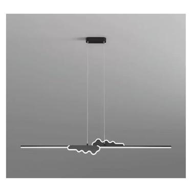 Imagem de Lustre de acrílico com design de nuvem, luminária pendente longa de tira para sala de estar, mesa de jantar, sala de cozinha, ilha, luminária de linha simples, lâmpadas de lustre