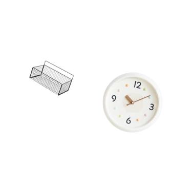 Imagem de Fenteer Relógio de Parede Redondo Silencioso Contemporâneo com Números Grandes para Escritório em Casa, Sala de Estudo, Relógio Decorativo Moderno Pendurado,