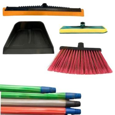 Imagem de Kit Vassoura, com lava azulejo Rodo Plást 40cm, Pá Plást cabo