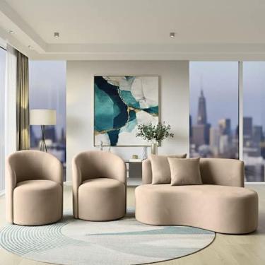 Imagem de Conjunto Decorativo 02 Poltronas + Sofá Curvo Orgânico Nature Gaia Sue