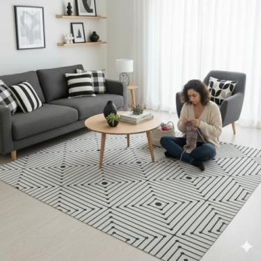 Imagem de Tapete sala Domus Antiderrapante 2,00m x 1,50m Algodão Colorido (ALVIVERDE)