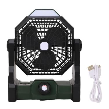 Imagem de LiebeWH Ventilador Portátil Recarregável Com Luz LED Alimentado por Bateria Com Rotação de 270 Graus para Acampamento, Viagens, Atividades Ao Ar Livre e Uso de Emergência