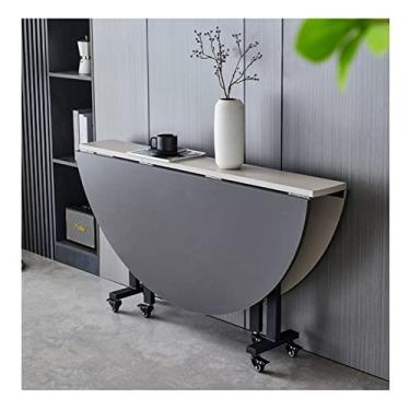 Imagem de Mesa de jantar dobrável, mesa de jantar extensível de madeira 100 x 100 cm, mesa de jantar com roda universal, mesa de folhas suspensas para cozinha, quarto, sala de estar