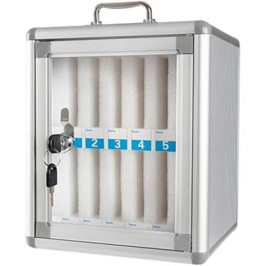 Imagem de Armário De Armazenamento De Telefone Organizador De Telefone Celular Transparente Montado Na Parede Caixa De Telefone Celular Para Funcionários Da Oficina Estudante Gerencia, Silver, 12 bits