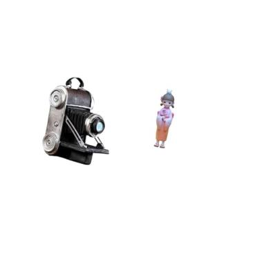Imagem de Fenteer Estátua de Câmera de Resina, Modelo de Ornamento com Boneca de Gueixa Asiática Kabuki, Acessório Decorativo Exclusivo para Armários, Bar, Família, Ani