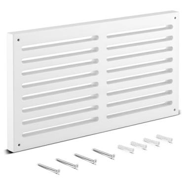 Imagem de Colingmill Grade de ar de retorno de 40 x 21 x 9 cm, ventilação de ar de alto fluxo com ranhuras angulares, capa de ventilação de retorno branca decorativa adequada para vários estilos de decoração de