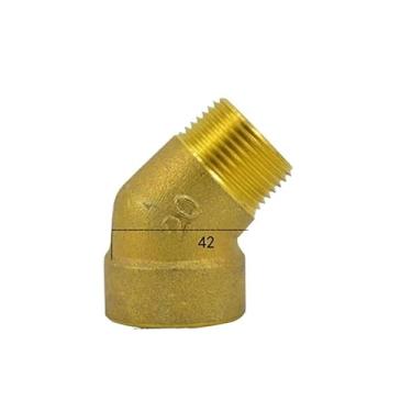 Imagem de WWECCQIJ Conector de acoplador de encaixe de tubulação de cotovelo de 45 graus de latão fêmea para macho BSPP de 3/10.2 cm água gás óleo