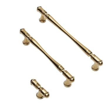 Imagem de Maçanetas de porta de móveis cromadas de latão para armários e gavetas guarda-roupa armário de vinho puxa ferragens de móveis 2 peças (cromo 160 mm)