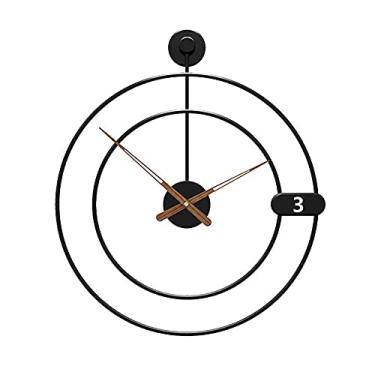 Imagem de ZYHSIJOBAS Decoração de parede de metal para casa, relógio de parede para decoração de sala de estar, relógios de parede modernos, relógios de parede artísticos, grandes relógios de parede sem moldura