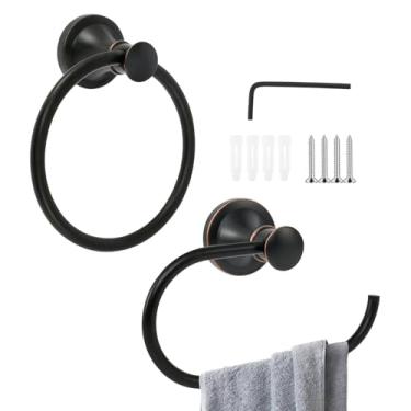 Imagem de Conjunto de anéis de suporte de papel higiênico de aço inoxidável, suporte de papel higiênico, fácil de instalar, toalha para casa de banho, cozinha (preto)