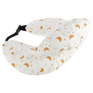 Imagem de Almofada de alimentação doméstica de tamanho grande, travesseiro ergonômico removível para amamentação com cerca de segurança para mãe e bebê (amarelo)