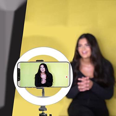 Imagem de Vivitar Anel de luz LED de 20 cm com suporte de tripé e suporte de celular, iluminação de vídeo para streaming e vlog, luz de mesa alimentada por USB para transmissão ao vivo e fotos de maquiagem