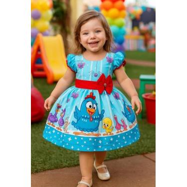 Imagem de Vestido Temático Galinha Pintadinha Azul Bufante - NALU_KIDS, 4