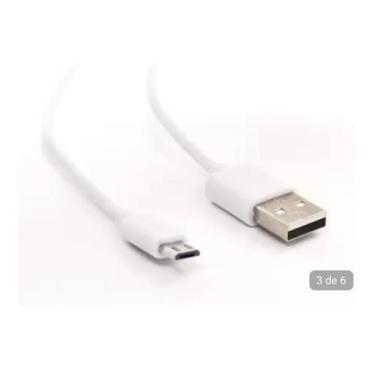 Imagem de Cabo Usb Para Samsung Galaxy 85Cm Micro Usb V8 Branco J4