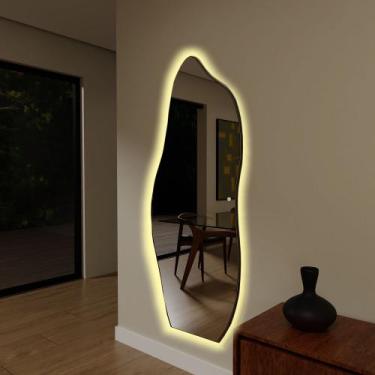 Imagem de Espelho 150cm e06 couro cafe led neutro bivolt touch - CUBAS E GABINET