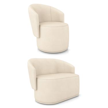 Imagem de Sofá Namoradeira e Poltrona Orgânica para Sala Malu Sintético Bege M11 - D'Rossi