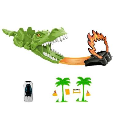 Imagem de DM Toys Pista de Carrinho Lançador de Carrinho Dinossauro Verde