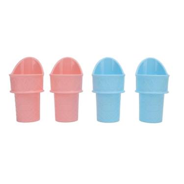 Imagem de Suporte de cone de sorvete reutilizável, mini copo de sorvete, colher, cone de neve para festa de aniversário, casamento, sobremesa, exibição, 4 peças, produto comestível pp