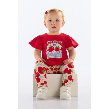 Imagem de Conjunto Blusa e Legging para Bebê Quimby, Vermelho, M