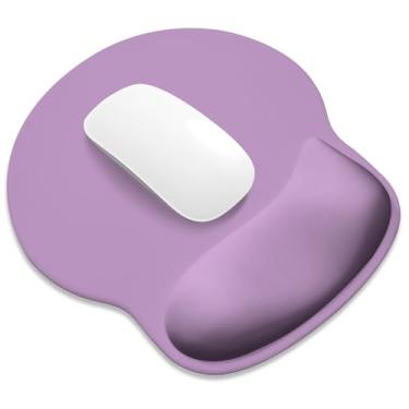 Imagem de ITNRSIIET Mouse pad ergonômico com descanso de pulso de espuma viscoelástica mais amplo + 17%, almofada curva reduz a pressão em 20%, alívio da dor, antiderrapante, suave, acessório de mesa de cor